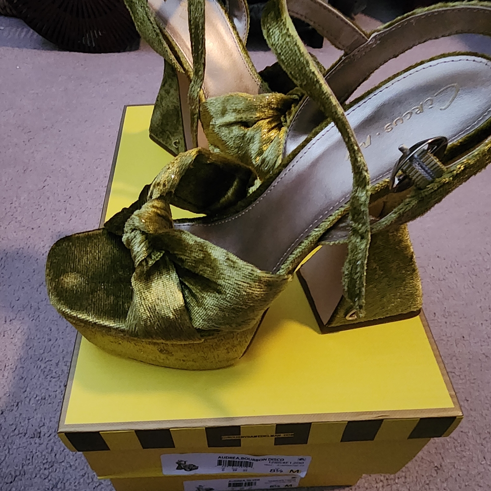 Sam Edelman Green Sandals with Platform Sole